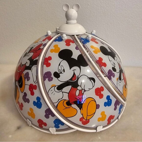 Vintage Disney Mickey Minnie Mouse Glass Panel/metal Table SHADE ONLY - NO LAMP - Picture 1 of 9